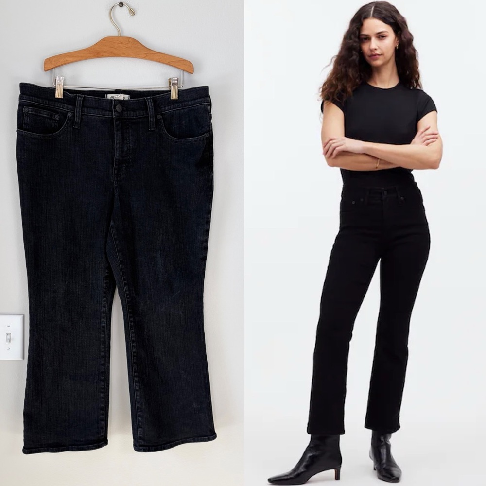 Madewell Petite Mid-Rise Kick Out Jeans Premium Stretch Denim